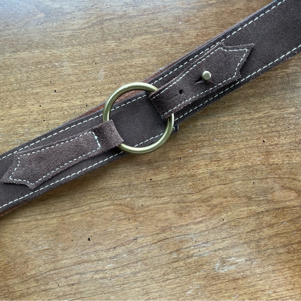 GAP Brown Suede Leather Ring Buckle Belt size Large - Picture 8 of 8